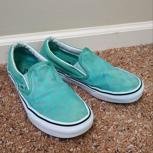 Vans Green Checkered Slip-On Sneakers